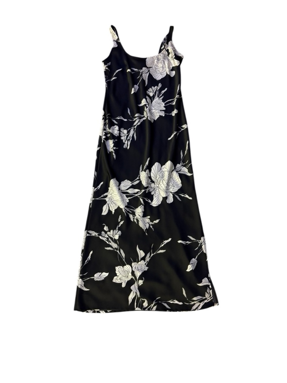 a new day Black Slip Maxi Dress with White Floral Print - Picture 2 of 4